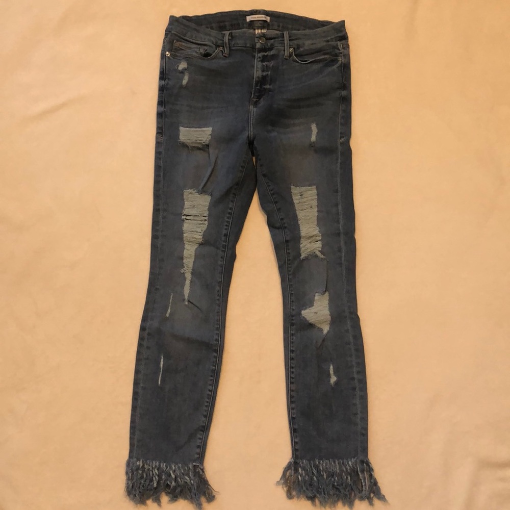 Good American Good Legs Frayed Jeans